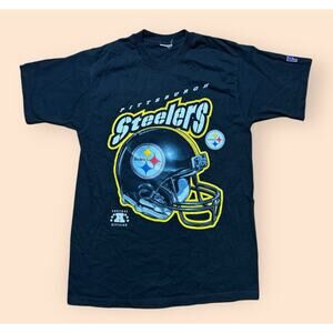 Vintage Pittsburgh Steelers 1990s T Shirt Pro Player Men’s Large Black Vtg 90s